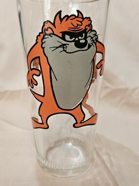 Pepsi Taz Character Glass with Bright Orange and Black Details